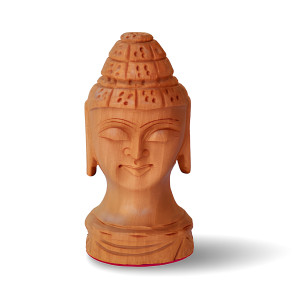 Karnataka Handcrafted Wooden Buddha Bust